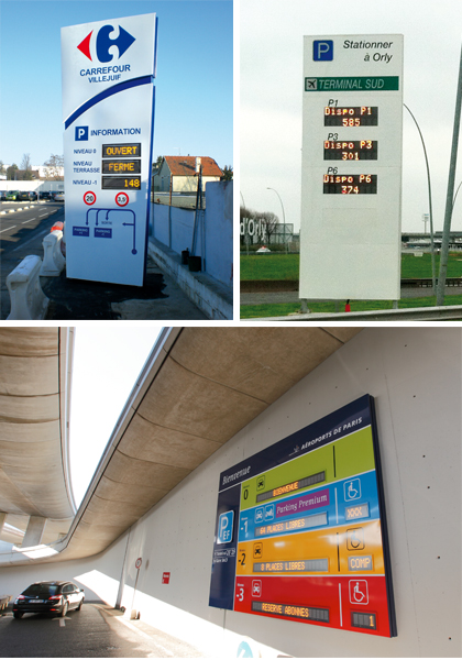 Totem + afficheur dynamique à leds - Parking Carrefour, Auchan, Leclerc