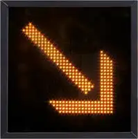 R21d Yellow Left Merge Arrow