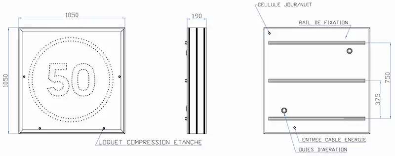 Plan technique exemple de Panneau de Police Dynamique