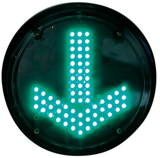 CROSSING TRAFFIC LIGHT Ø 210 mm - GREEN ARROW - leds - 230V