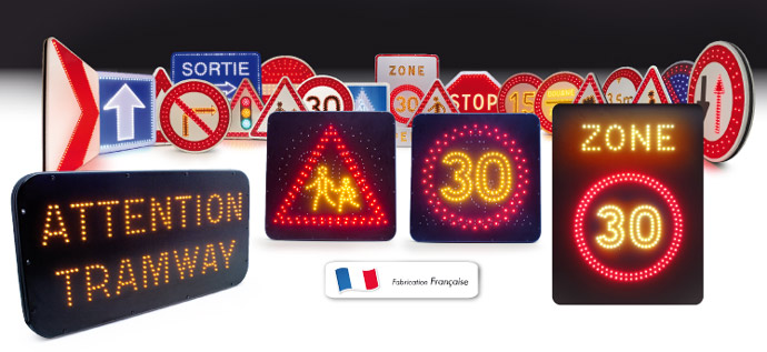 Panneau de signalisation routière à LED - PPDY BTR - TTS - solaire