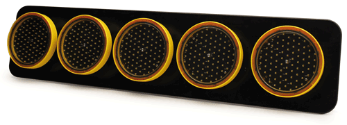 Scrolling lighting bar 5 optics yellow Ø 200 to 80 LEDs KR41