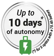 up to 10 days of autonomy for 5 optics