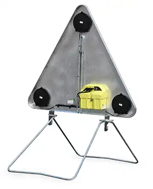Lighting triangle 1000 tri-flash Ø 130 with 30 LEDs • Rechargeable battery power supply