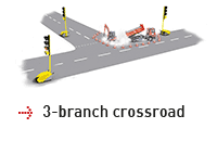 configuration feu tricolores de chantier tempo 3 branches