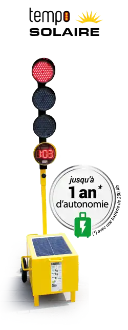 Feux tricolores de chantiers TEMPO solaire