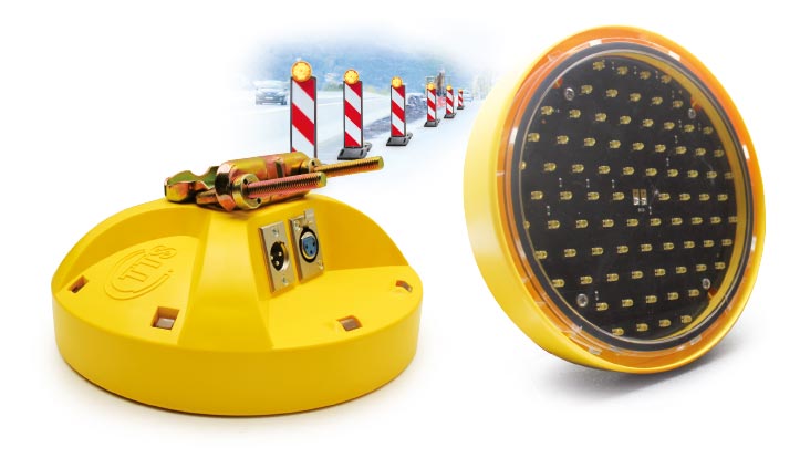 Optic Ø 200 with 80 LEDs • Scrolling • 12 V • Wired connection • with theft-prevention attachment<br />
