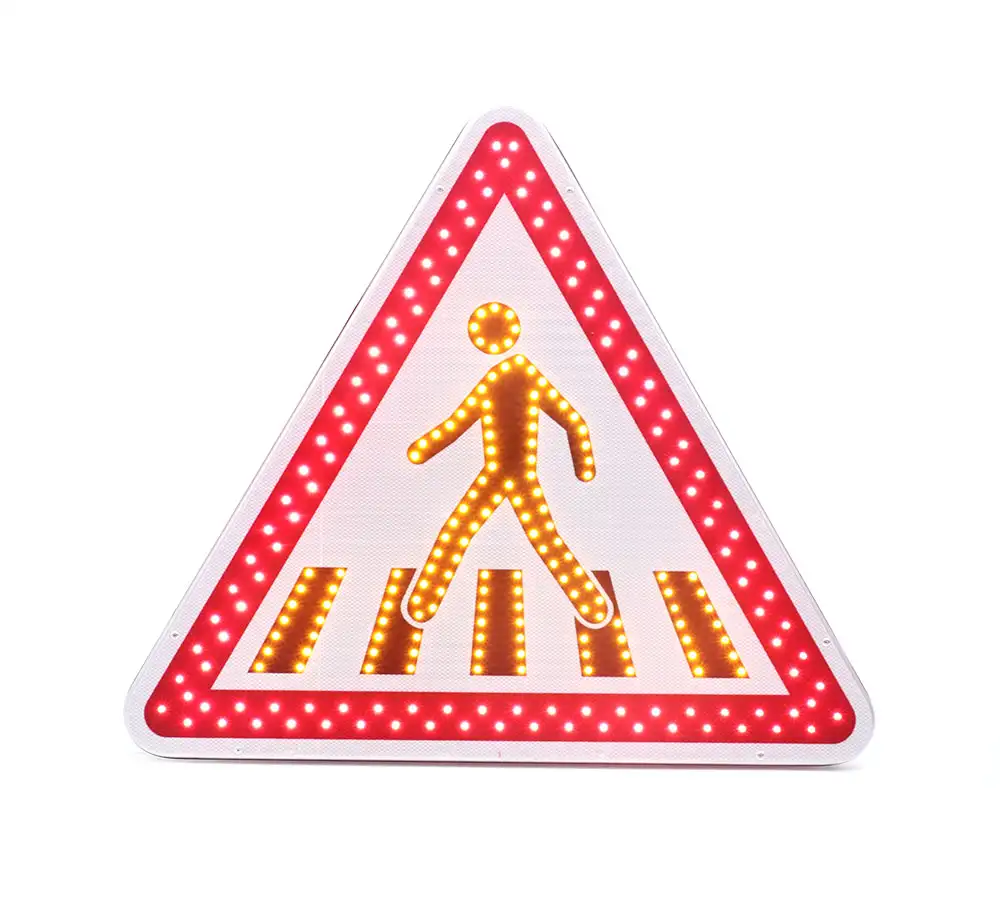 Panneau de police renforcé BTR • A13b • Triangle • 1000 • Classe 2 • 12 V