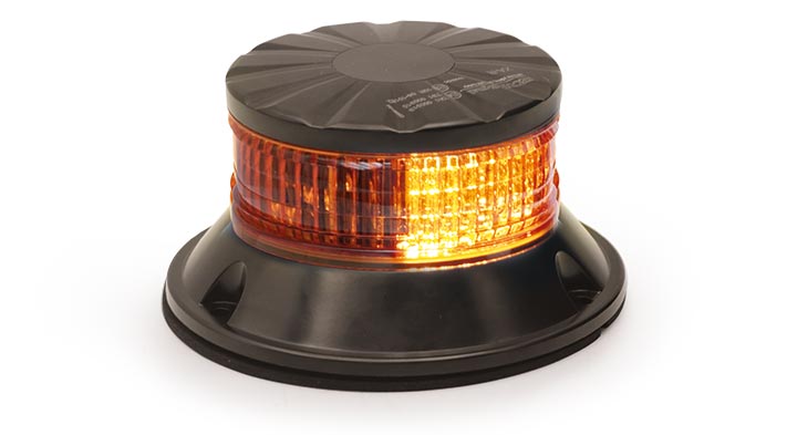 GYROPHARE LEDS - ORANGE - EMBASE PLATE - MODE TOURNANT- 12/24 V