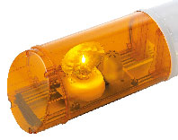 RAMPE LUMINEUSE HALOGÈNE - 2 FEUX ORANGE - 12 V - 1400 mm - AVEC TEXTE