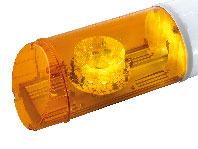 RAMPE LUMINEUSE LED - 2 FEUX ORANGE - 12/24 V - 1400 mm - AVEC TEXTE