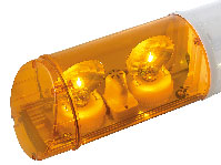 RAMPE LUMINEUSE HALOGÈNE - 4 FEUX ORANGE - 12 V - 970 mm - SANS TEXTE