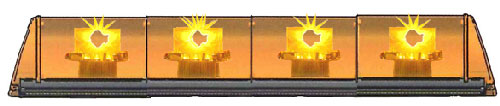 LIGHT BAR LED - 4 ORANGE LIGHTS - 12/24 V - 970 mm - WITHOUT TEXT -