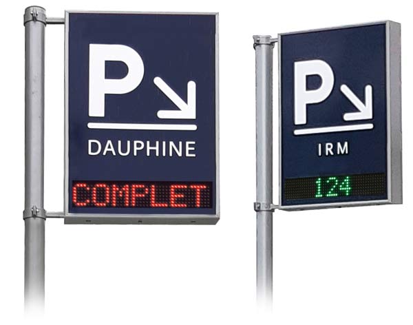 Parking entrance flag - Double sided: 850 x 1150 mm - 125mm three-color display