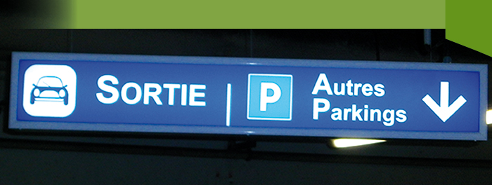Caisson parking lumineux à parecloses